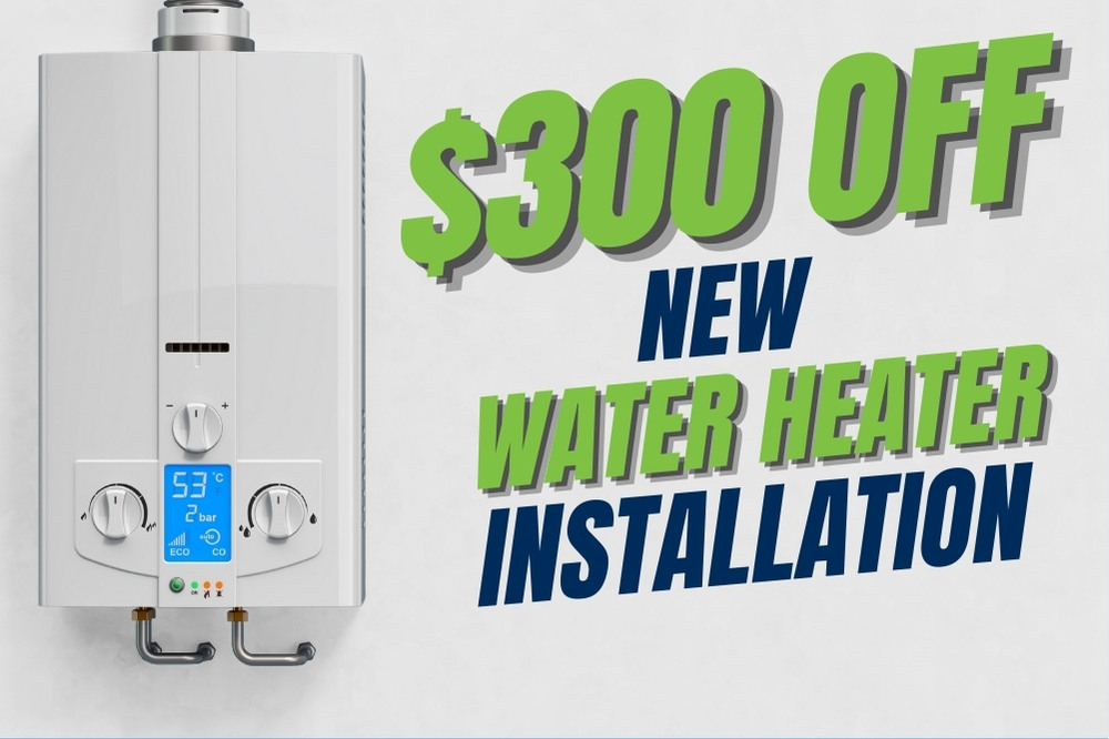 Upgrade to a new water heater with $300 off installation