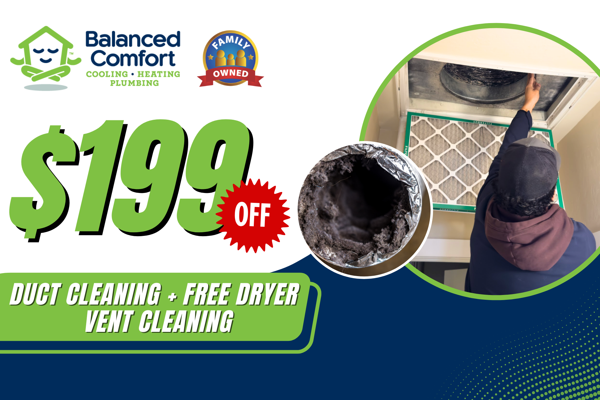 Duct Cleaning + Free Dryer Vent Cleaning